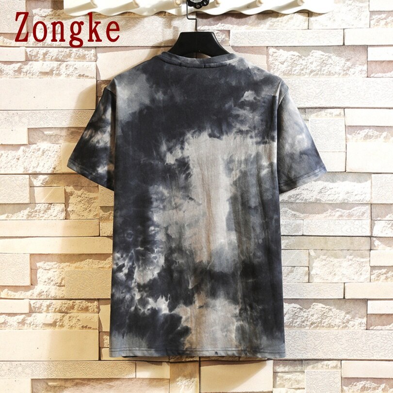 Zongke New Print Short Sleeve T Shirt Men tshirt Male Summer Cotton T-Shirt Men Casual Tops Fashion M-5XL Funny Clothing
