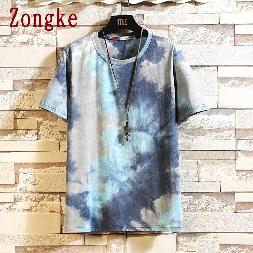 Zongke New Print Short Sleeve T Shirt Men tshirt Male Summer Cotton T-Shirt Men Casual Tops Fashion M-5XL Funny Clothing